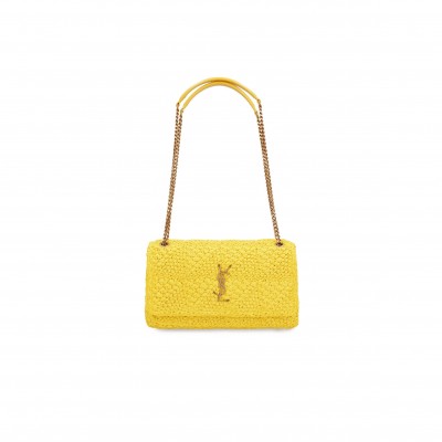 YSL JAMIE MEDIUM CHAIN BAG CARRE RIVE GAUCHE IN RAFFIA 515821GAAAT7018 (25*15*7.5cm)